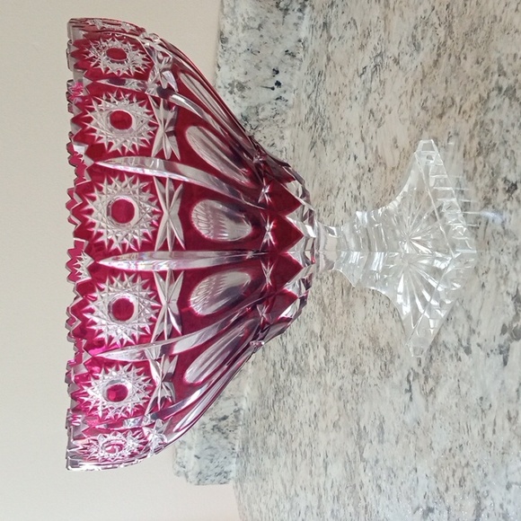 Antique ruby red glass bowl - Picture 5 of 9